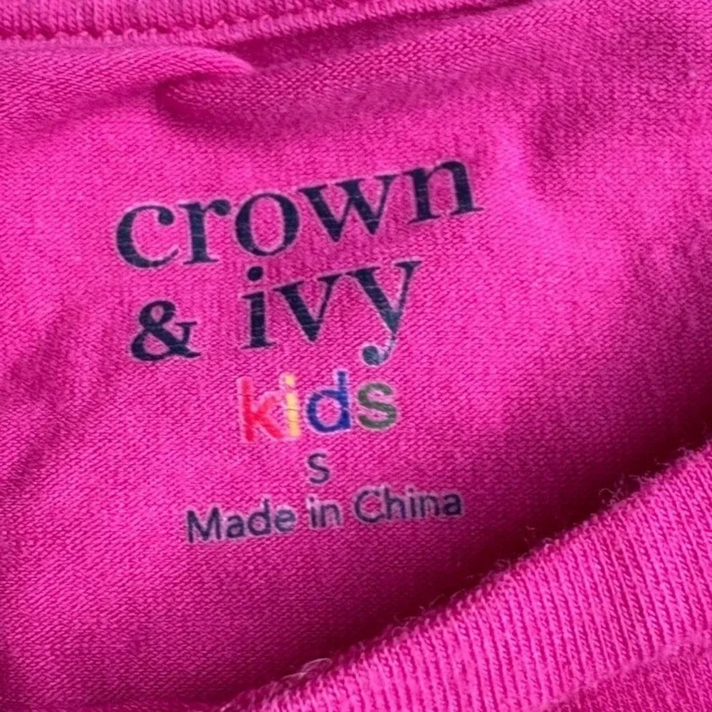 Crown & Ivy Kids Girls Pink Elephant Ruffle Top and Black Scalloped Shorts Set 7